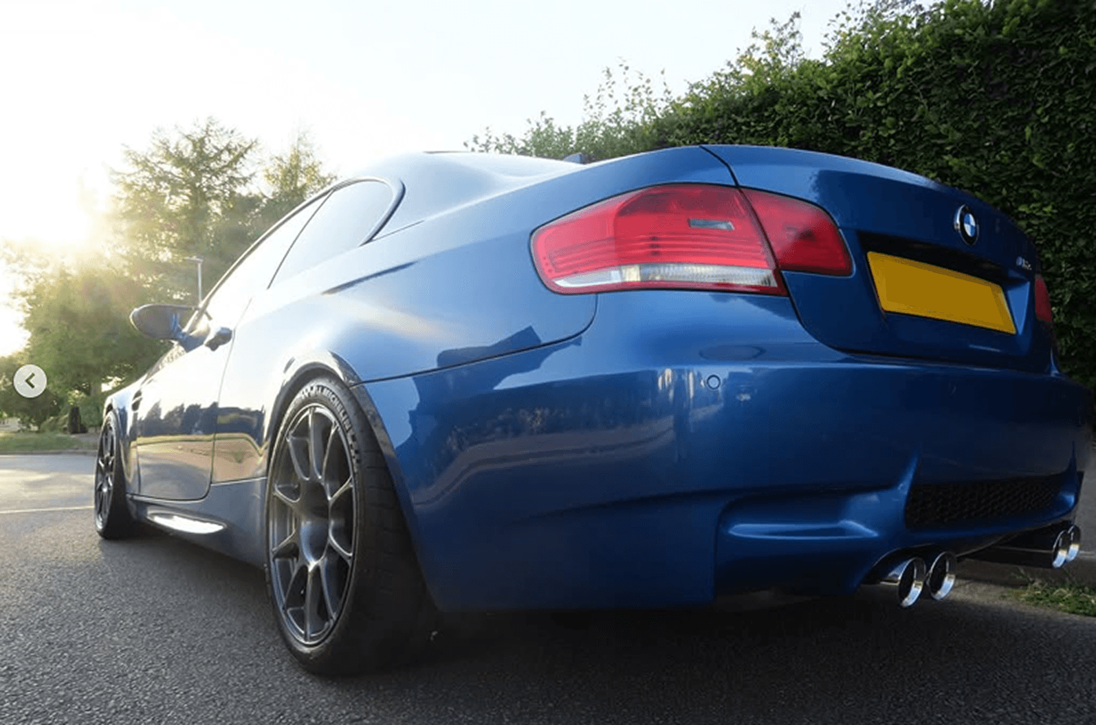 Blue BMW M3 rear